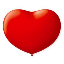 Balão / Bexiga São Roque - Coração Vermelho - 50 Unidades
