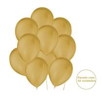 Balão Bexiga São Roque Liso 7 Polegadas C/50 Amarelo Ocre