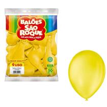 Balão Bexiga São Roque Liso Nº 9 Redonda C/50 Amarelo Citrico Balão Bexiga São Roque Liso Nº 9 Redonda C/50 Amarelo Citrico