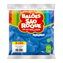 Balão Bexiga São Roque Liso Nº5 Redonda C/50 Azul Turquesa Balão Bexiga São Roque Liso Nº5 Redonda C/50 Azul Turquesa
