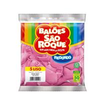 Balão Bexiga São Roque Liso Nº5 Redonda C/50 Rosa Baby Balão Bexiga São Roque Liso Nº5 Redonda C/50 Rosa Baby