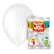 Balão Bexiga São Roque Liso Nº9 Redonda C/50 Branco Polar Balão Bexiga São Roque Liso Nº9 Redonda C/50 Branco Polar