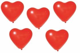Balão Bexiga Vermelho Coração Liso 50 Unidades 6"