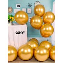 Balão Bexigão BIG 250" Dourado Gold Cromado Melhor festa - joy
