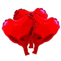 Balão bexigas coração metalizado vermelho - 18" - 45 cm