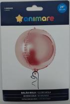BALAO BOLA 4D - ROSE GOLD - 60CM - 1 unidade
