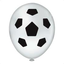 Balão Bola de Futebol Pacote com 20 Bexigas Preta e Branca de 8 Polegadas Decoração Aniversário Infantil de Menino