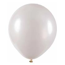 Balão Branco de Látex Metalizado - 9 Polegadas - 50 Unidades Balão Branco de Látex Metalizado - 9 Polegadas - 50 Unidades