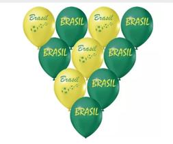 Balão Brasil Bexiga 9 Pol Copa Do Mundo - 50 Unidades