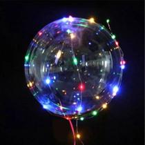 Balão Bubble 50cm LED com Bastão Aniversário - 01 unid
