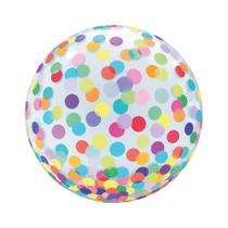 Balão Bubble Estampado Confete Colorido 18" 45cm