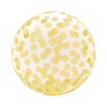 Balão Bubble Estampado Confete Dourado 18" 45cm