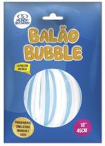 Balão Bubble Estampado Listrado Azul 18" (45cm) Mundo Bizarro Balão Bubble Estampado Listrado Azul 18" (45cm) Mundo Bizarro
