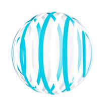 Balão Bubble Estampado Listras Azuis e Brancas - 18 Polegadas