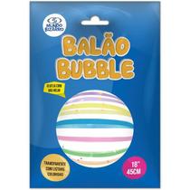 Balao bubble listra colorida 45cm mundo bizarro