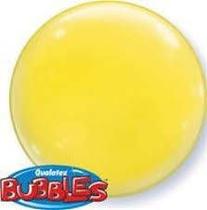 Balão bubble solid color yellow pc 4un 15 polegadas qualatex 21335