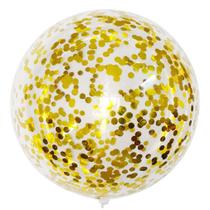 Balão Bubble Transparente com Confete Dourado 18" 45cm