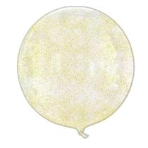 Balão Bubble Transparente com Glitter Amarelo - 18" 45cm - 01 Unidade - Partiufesta - Rizzo