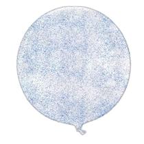 Balão Bubble Transparente com Glitter Azul - 11" 26cm - 1 unidade - PartiuFesta - Rizzo