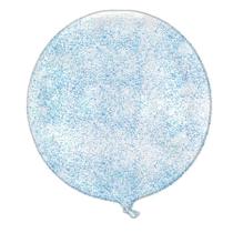 Balão Bubble Transparente com Glitter Azul - 18" 45cm - 01 Unidade - Partiufesta - Rizzo