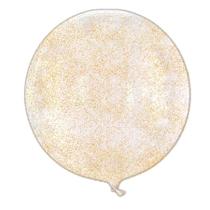 Balão Bubble Transparente com Glitter Dourado - 11" 26cm - 1 unidade - PartiuFesta - Rizzo