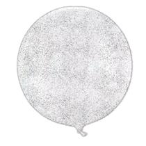 Balão Bubble Transparente com Glitter Prata - 11" 26cm - 1 unidade - Rizzo