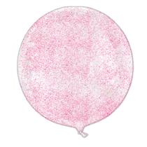 Balão Bubble Transparente com Glitter Rosa - 11" 26cm - 1 unidade - Rizzo