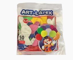 Balão colorido art latex pacote com 50 unidades