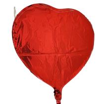 balão coração vermelho metalizado 18" flutua com gás