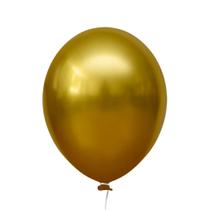 Balão Cromado Alumínio Amarelo Mostarda nº5 12cm - 25 Un