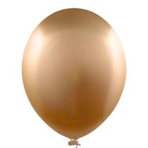 Balão Cromado Alumínio Dourado nº9 23cm - 25 Unidades - Happy Day Balão Cromado Alumínio Dourado nº9 23cm - 25 Unidades - Happy Day