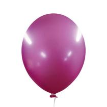 Balão Cromado Alumínio Fúcsia nº5 12cm - 25 Unidades - Happy Day