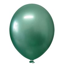Balão Cromado Alumínio Verde - 9 Polegadas - 25 Unidades Balão Cromado Alumínio Verde - 9 Polegadas - 25 Unidades