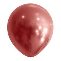 Balão Cromado Metalizado Vermelho - 9 Polegadas - 25 Unidades