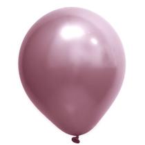 Balão Cromado Rosa - 9 Polegadas - 25 Unidades