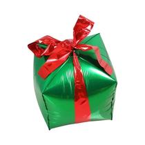 Balão De Alumínio Em Forma De Caixa De Presente De Natal De 24 Polegadas Para Decoração De Festa De Balão De Alumínio Em Forma De Caixa De Presente De Natal De 24 Polegadas Para Decoração De Festa De