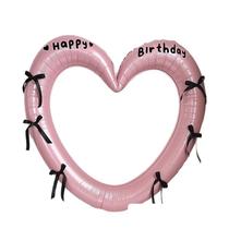 Balão de alumínio em forma de coração de 40 cm rosa para festa de feliz aniversário Balão de alumínio em forma de coração de 40 cm rosa para festa de feliz aniversário