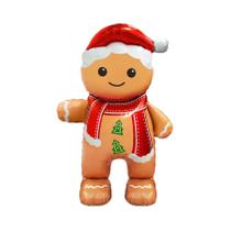 Balão De Alumínio Em Forma De Homem De Gengibre Sorridente Para Decoração De Festa De Natal