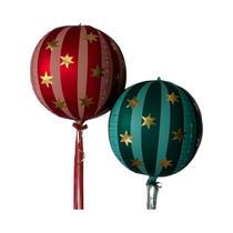 Balão De Alumínio Estrela Listrada 4D De 22 Polegadas, 2 Peças, Esferas Vermelhas E Verdes