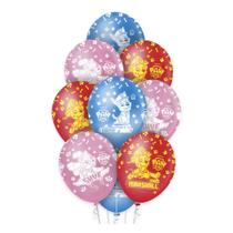 Balão de Aniversário Patrulha Canina Premium nº12 30cm 10 Un