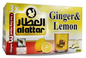 Balão de chá Alattar Ginger Lemon Herbal 90g 20 sacos