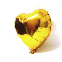 Balão De Coração Dourado Metalizado 45 Cm 18" Polegadas