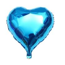 Balão de coração metalizado azul 40cm
