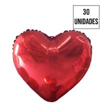 Balão de Coração Vermelho - 18 Polegadas - 30 Unidades Balão de Coração Vermelho - 18 Polegadas - 30 Unidades