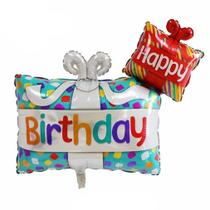 Balão de decoração Mylar Feliz Aniversário 90x86cm