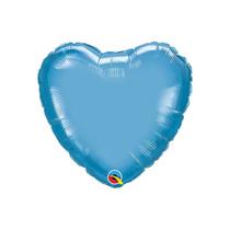 Balão de Festa 18" 46cm - Coração Chrome Azul - 1 unidade