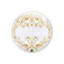 Balão de Festa Bubble 22" 56cm - Happy Aniversary Clássico - 1 unidade - Qualatex - Rizzo