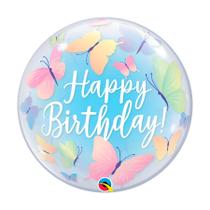 Balão de Festa Bubble 24" - Borboletas Suaves - 1 unidade - Qualatex - Rizzo