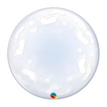 Balão de Festa Bubble 24" - Pegadas de Bebê - 1 unidade - Qualatex - Rizzo