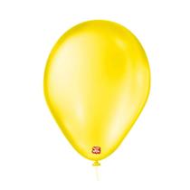 Balão de Festa Cintilante - Amarelo - 9" 23cm - 50 unidades - Balões São Roque